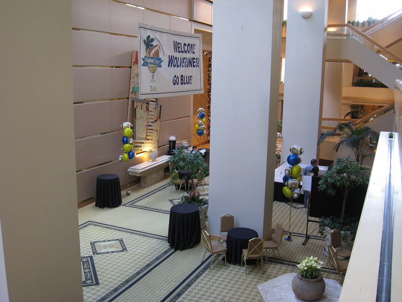 Vacation 2007-12 - Beaches Disney Hotels 0460.jpg - The Peabody hotel hosted a Michigan bowl party.